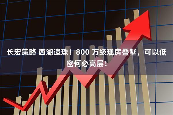 长宏策略 西湖遗珠！800 万级现房叠墅，可以低密何必高层！