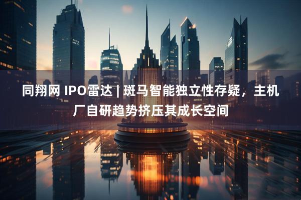 同翔网 IPO雷达 | 斑马智能独立性存疑，主机厂自研趋势挤压其成长空间